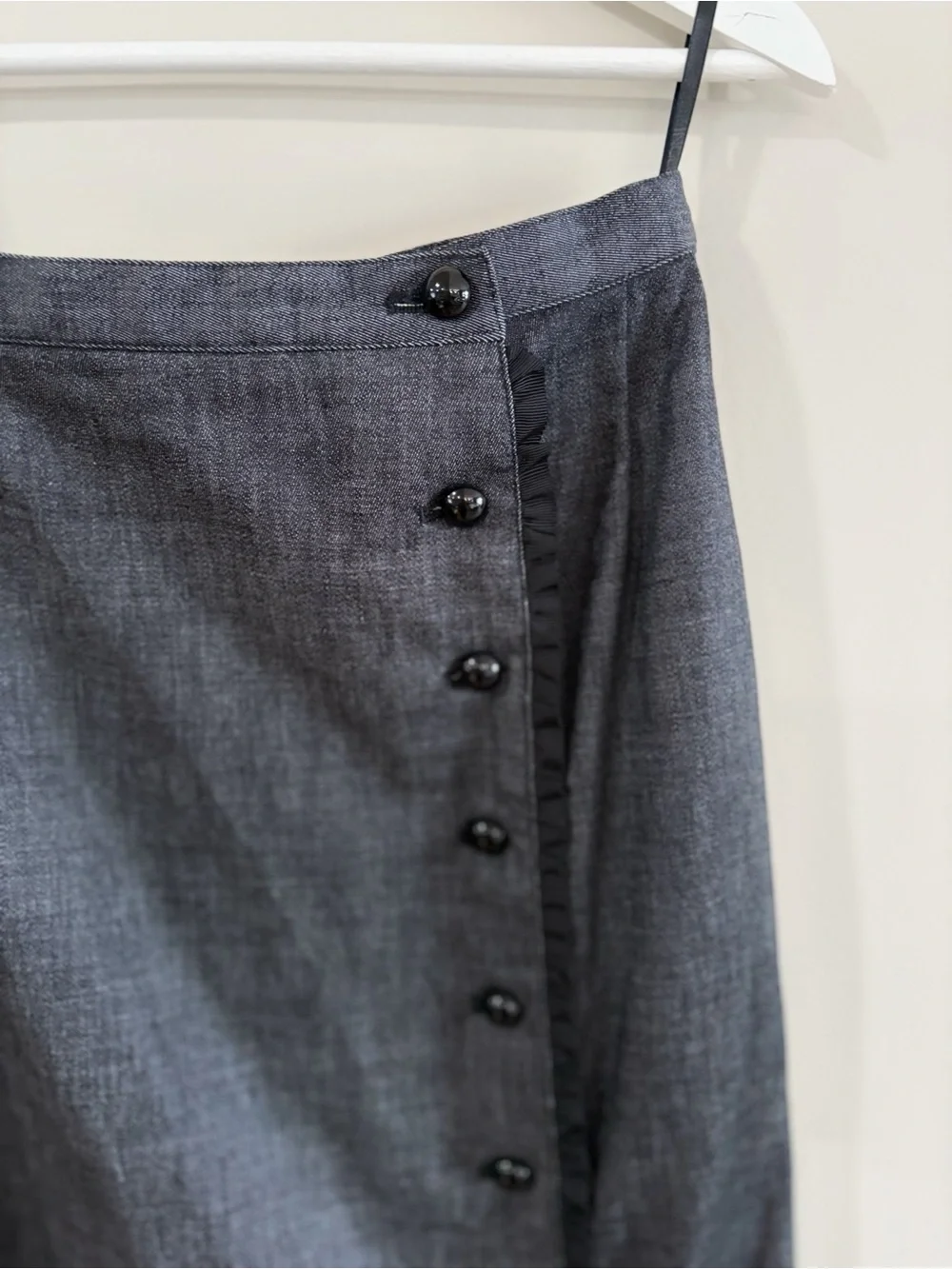 Ingeborg Women's M/L Gray Wrap Midi Skirt Stretch Japan Office Old Money Chic
